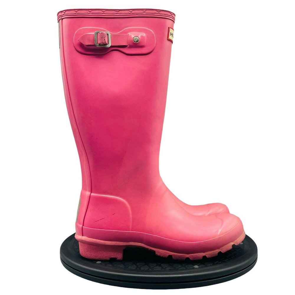 Hunter Rain Tall Boots Waterproof Rubber Rainboots Girl Pink Kids 5 W23991